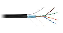 Кабель витая пара F/UTP кат.5E 4х2х24AWG solid PE OUTDOOR черн. (уп.305м) NETLAN EC-UF004-5E-PE-SW-BK