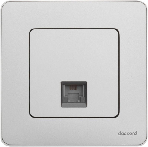 Розетка телефонная Inspiria RJ11 механизм алюм. IEK 673822 фото 2