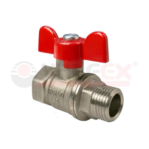 Кран шаровой ручка-бабочка (внутр./наружн.) 1дюйм латунь с никелир. покрытием (48/12) VALFEX VF.218.NB1.100 Кран шаровой ручка-бабочка (внутр./наружн.) 1дюйм латунь с никелир. покрытием (48/12) VALFEX VF.218.NB1.100