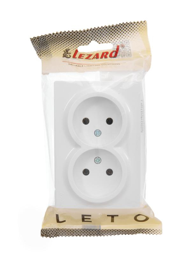 Розетка 2-м ОП LETO без заземл. закрытый корпус ПБТ бел. LEZARD 752-0200-128B фото 2 Розетка 2-м ОП LETO без заземл. закрытый корпус ПБТ бел. LEZARD 752-0200-128B фото 2