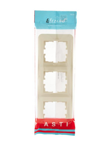 Рамка 3-м ASTI вертикал. крем. LEZARD 7081-0300-153 фото 4