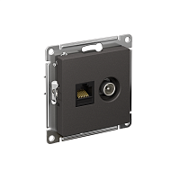 Розетка компьютерная + телевизионная 2-м СП AtlasDesign RJ45 кат.5E + TV механизм базальт SE ATN001489