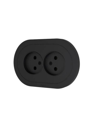 Розетка 2-м СП OSEN без заземл. ПБТ круглая механизм черн. бархат LEZARD 744-4200-128B фото 2