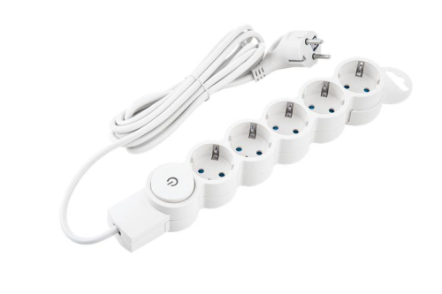 Фильтр сетевой 5х3м с/з со шторками с выкл. 2200Вт 10А бел. Duwi 32576 5 фото 2