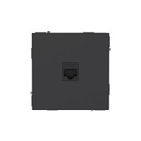 Розетка компьютерная 1-м KANT RJ45 кат.5E без шторки черн. уголь DKC 7012663