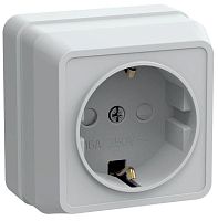 Розетка 1-м ОП Октава РСш20-3-ОБ 16А IP20 с заземл. защ. шторки бел. GENERICA ERO14-K01-16-DC