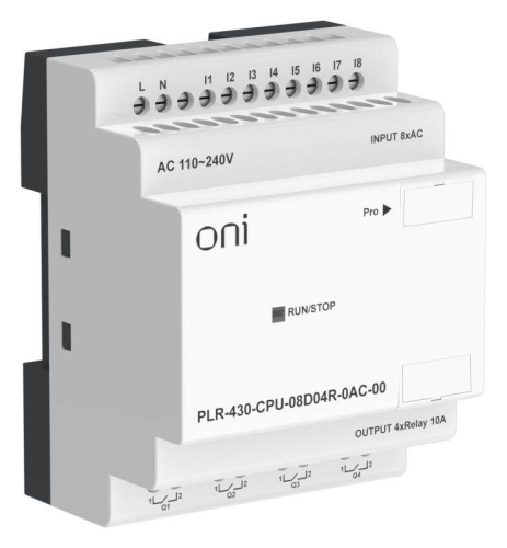 Модуль ЦПУ ПЛК 430 8 DI 4 RO 220В AC без экрана ONI PLR-430-CPU-08D04R-0AC-00 фото 5