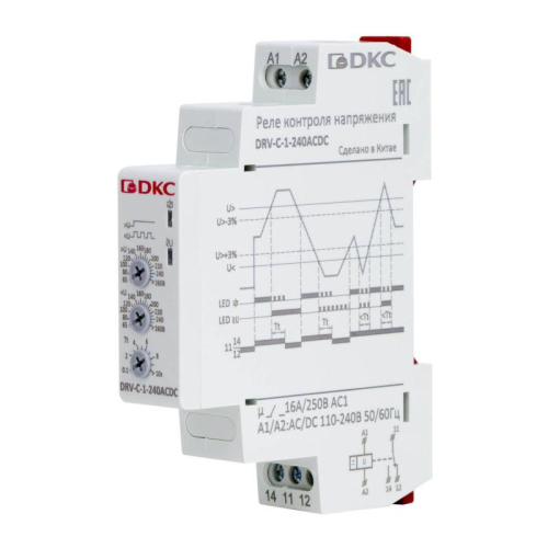 Реле контроля напряжения 1ф DRV конфигурация контакта 1CO 110-240В AC/DC DKC DRV-C-1-240ACDC фото 3 Реле контроля напряжения 1ф DRV конфигурация контакта 1CO 110-240В AC/DC DKC DRV-C-1-240ACDC фото 3