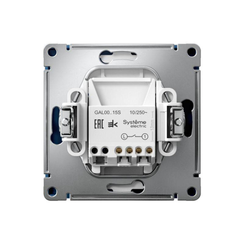 Выключатель кнопочный 1-кл. ArtGallery быстрозажим. клем. механизм аквамарин SE GAL001115S фото 3