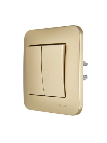 Выключатель 2-кл. 1п СП ASTI 10А IP20 в сборе золото. LEZARD 7081-3636-101 фото 4 Выключатель 2-кл. 1п СП ASTI 10А IP20 в сборе золото. LEZARD 7081-3636-101 фото 4
