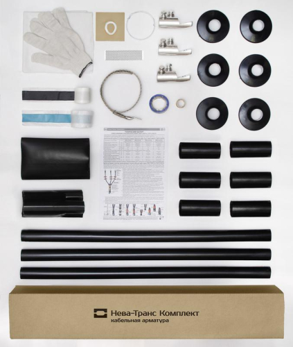 Муфта кабельная концевая наружн. уст. 10кВ 10КНТпН-3х(150-240) с болтов. наконечн. Нева-Транс Комплект 22020122 Муфта кабельная концевая наружн. уст. 10кВ 10КНТпН-3х(150-240) с болтов. наконечн. Нева-Транс Комплект 22020122