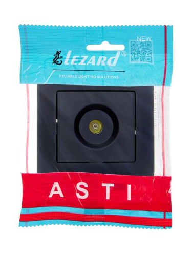 Розетка телевизионная проходная TV СП ASTI IP20 в сборе черн. бархат LEZARD 7081-4242-129 фото 4