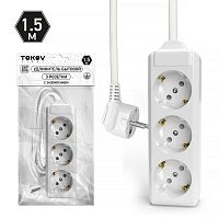 Удлинитель 3х1.5м с заземл. 10А 3х1.5 TOKOV ELECTRIC TKL-C01-BU3-1.5-1.5-Z