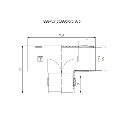 Тройник разборный d25мм оранж. Промрукав PR13.02486 фото 2 Тройник разборный d25мм оранж. Промрукав PR13.02486 фото 2