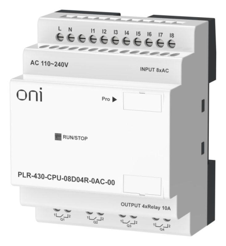 Модуль ЦПУ ПЛК 430 8 DI 4 RO 220В AC без экрана ONI PLR-430-CPU-08D04R-0AC-00 фото 4