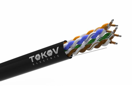 Кабель витая пара U/UTP 4х2х24 AWG кат.5E CCA PE outdoor Fluke tested 305м (м) TOKOV ELECTRIC TKL-C06-U42CCA-5E-305-OD Кабель витая пара U/UTP 4х2х24 AWG кат.5E CCA PE outdoor Fluke tested 305м (м) TOKOV ELECTRIC TKL-C06-U42CCA-5E-305-OD