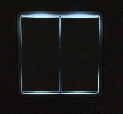 Переключатель модульный 2-кл. Inspiria 250В 10AX с подсветкой 1алюм. IEK 673667 фото 2