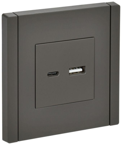 Розетка USB A+C 3.1А FORTE&PIANO FP350 сер. IEK FP-U22-D31-K03 Розетка USB A+C 3.1А FORTE&PIANO FP350 сер. IEK FP-U22-D31-K03