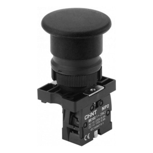 Кнопка управления "Грибок" NP2-EC22 d40мм 1НЗ IP40 с самовозвратом без подсветки черн. (R) CHINT 574092 Кнопка управления "Грибок" NP2-EC22 d40мм 1НЗ IP40 с самовозвратом без подсветки черн. (R) CHINT 574092