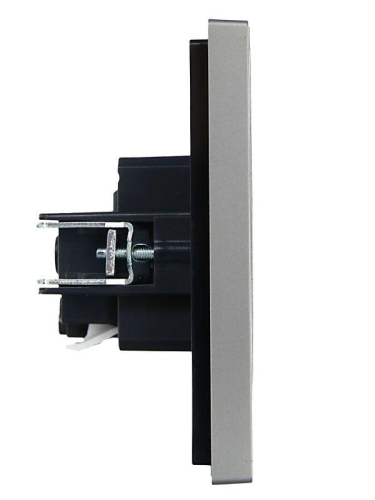 Розетка СП FORTE&PIANO FP514 16А с заземл. без защ. шторок безвинт. крепл. сталь IEK FP-R11-16-1-K46 фото 4