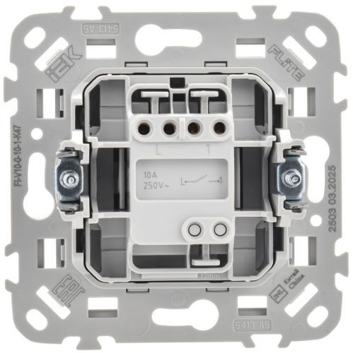 Выключатель 1-кл. СП FLITE ВС11-1-0-ФлА 10А механизм алюм. IEK FI-V10-0-10-1-K47 фото 3