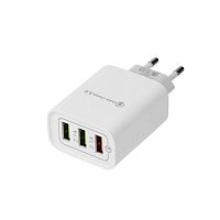 Устройство зарядное сетевое для iPhone/iPad 3 x USB 5В 3А + 1А + 1А бел. Rexant 16-0277