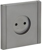 Розетка 1-м СП FORTE&PIANO FP518 10А без заземл. без защ. шторок винт. крепл. сталь IEK FP-R10-10-K46
