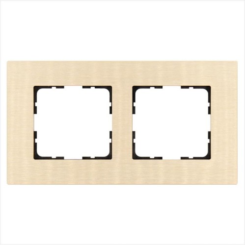Рамка 2-м G-Metal метал. алюм. шампань Champagne Gold Jasmart G1002AG