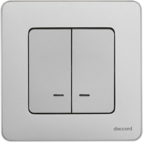 Выключатель 2-кл. Inspiria 10А IP20 250В 10AX с подсветкой/индикацией механизм алюм. IEK 673632 фото 2