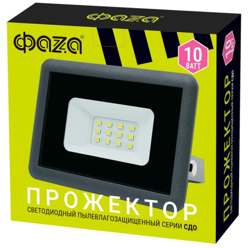 Прожектор светодиодный СДО-10 10Вт 6500К IP65 230В ДО GR ФАZА 5032033 фото 4