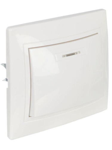 Выключатель 1-кл. СП Кварта 10А IP20 ВС10-1-1-КБ с индикацией бел. GENERICA EVK11-K01-10-DM фото 3