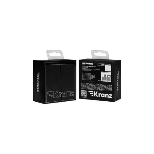 Выключатель для жалюзи 2-кл. СП STRONG MIELE 10А возвратный антрацит Kranz KR-78-0711-5 фото 3