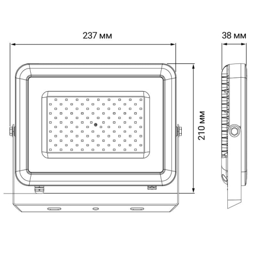 Прожектор светодиодный PFL-S2 50Вт 6500К IP65 220–240В ДО с клапаном закален. матов. стекло сер. Pro JazzWay 2853301D фото 2