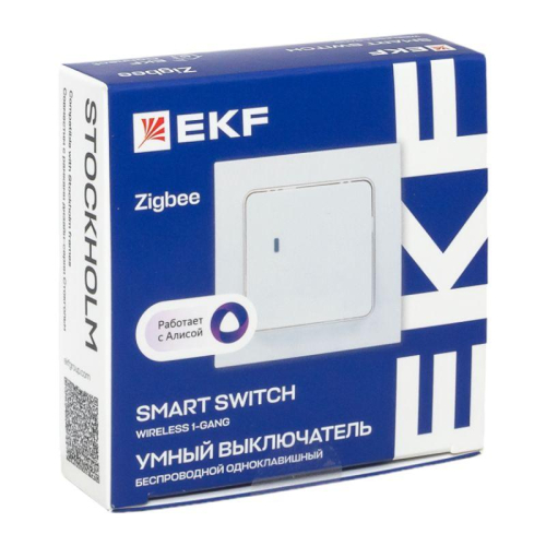 Выключатель 1-кл. Стокгольм Умный беспроводной бел. Zigbee Сonnect EKF RCV-ST1-WS-ZB фото 2