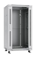 Шкаф монтажный телекоммуникационный напольный SH-05C-22U60/60 19дюйм для распред. и серверн. оборудования 22U 600х600х1166мм передн. стеклян. и задн. сплошн. метал. двери ручка с замком сер. (RAL 7035) Cabeus 7044c