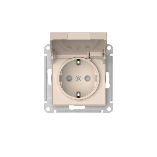 Розетка AtlasDesign 16А IP20 с заземл. защ. шторки с крышкой быстрозажим. клем. механизм беж. SE ATN000246S фото 6