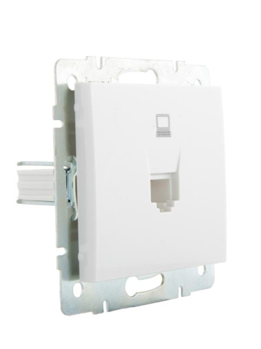 Розетка компьютерная СП Rain RJ45 16А IP20 механизм бел. LEZARD 703-0288-139 фото 3