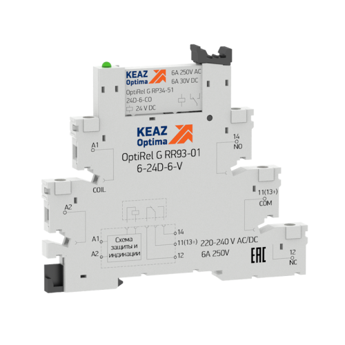 Модуль релейный OptiRel G RM38-51-24D-6-V-CO-G КЭАЗ 280990 Модуль релейный OptiRel G RM38-51-24D-6-V-CO-G КЭАЗ 280990