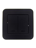 Выключатель 2-кл. 1п СП ASTI 10А IP20 с подсветкой в сборе черн. бархат LEZARD 7081-4242-112