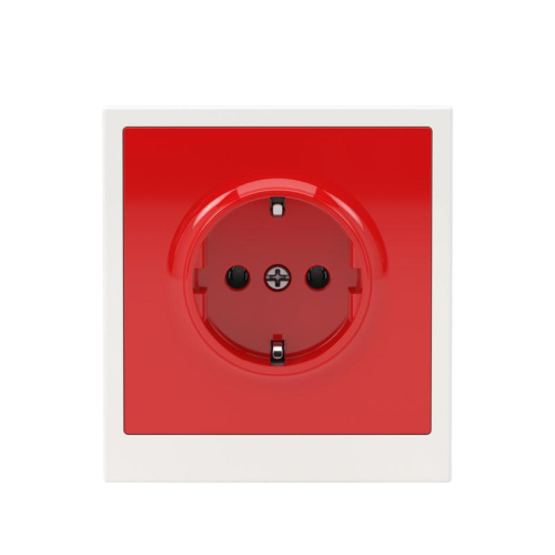 Розетка силовая KANT 2P+E без шторки красн. сатин DKC 7001033 фото 4 Розетка силовая KANT 2P+E без шторки красн. сатин DKC 7001033 фото 4