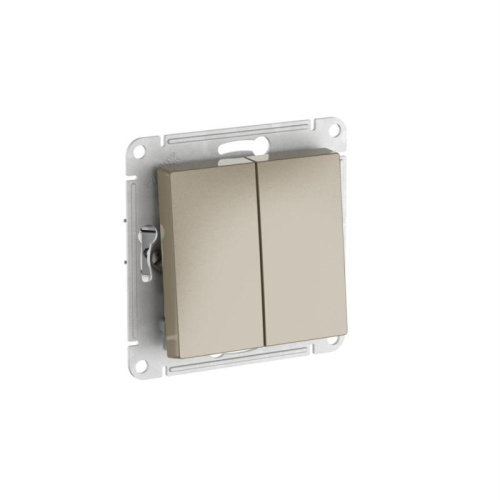 Переключатель 2-кл. AtlasDesign (сх. 6/2) 10AX быстрозажим. клем. механизм шампань SE ATN000565S