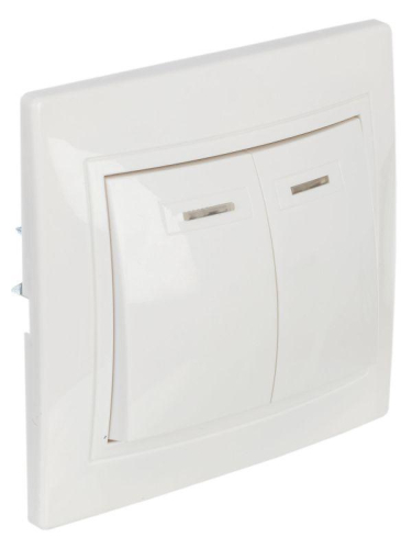 Выключатель 2-кл. СП Кварта 10А IP20 ВС10-2-1-КБ с индикацией бел. GENERICA EVK21-K01-10-DM фото 2 Выключатель 2-кл. СП Кварта 10А IP20 ВС10-2-1-КБ с индикацией бел. GENERICA EVK21-K01-10-DM фото 2