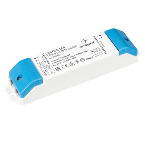 Контроллер плавного включения SPV-SS-48018 DC/DC 12-48В 18A IP20 пластик Arlight 032555(1) Контроллер плавного включения SPV-SS-48018 DC/DC 12-48В 18A IP20 пластик Arlight 032555(1)