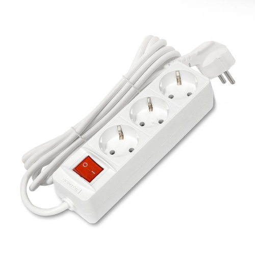 Удлинитель 3х3м с заземл. 16А IP20 3.5кВт ПВС 3х1 с выкл. бел. DOMTOK 2381 фото 3 Удлинитель 3х3м с заземл. 16А IP20 3.5кВт ПВС 3х1 с выкл. бел. DOMTOK 2381 фото 3