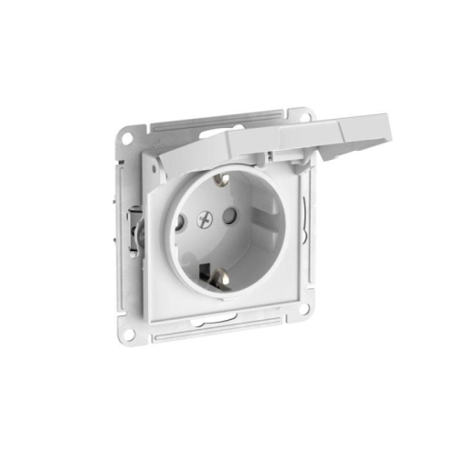 Розетка AtlasDesign 16А IP20 с заземл. защ. шторки с крышкой быстрозажим. клем. механизм бел. SE ATN000146S фото 5