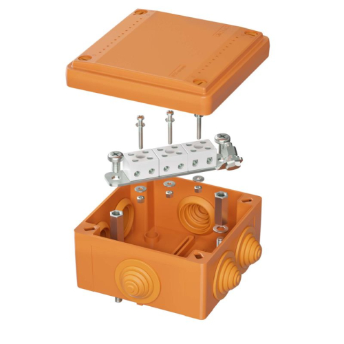 Коробка ответвительная FS 100х100х50мм IP55 6п 450В 6А 4кв.мм с кабельными вводами и клеммниками пластик. DKC FSB11604 Коробка ответвительная FS 100х100х50мм IP55 6п 450В 6А 4кв.мм с кабельными вводами и клеммниками пластик. DKC FSB11604