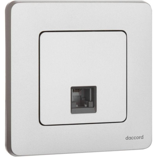 Розетка телефонная Inspiria RJ11 механизм алюм. IEK 673822 фото 3