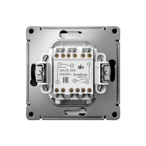 Переключатель 2-кл. ArtGallery 10AX быстрозажим. клем. механизм карбон SE GAL001065S фото 3