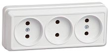 Розетка 3-м ОП Октава 10А IP20 без заземл. бел. GENERICA ERO30-K01-10-DC