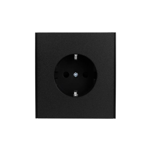 Розетка 1-м СП STRONG MIELE 16А с заземл. защ. шторки антрацит Kranz KR-78-0701-5